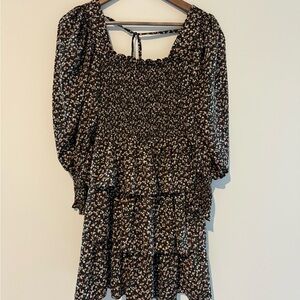 Floral Black and Pink Dress